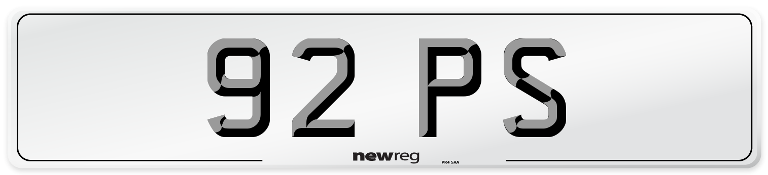 92 PS Number Plate from New Reg